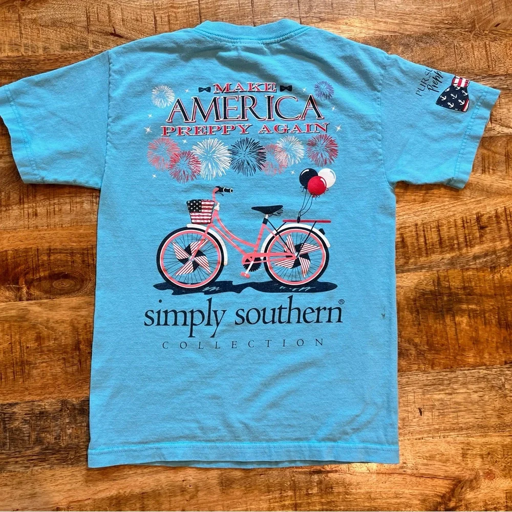 Simply Southern Keep It Preppy Tee Size Small Youth - Picture 4 of 5